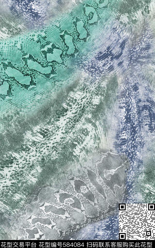 蛇皮纹动物纹数码印花华亿平台下载（图片编号: 584084） - 瓦栏（Walan）