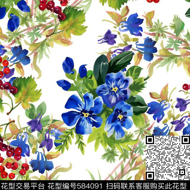 花卉水果花卉数码印花华亿平台下载（图片编号: 584091） - 瓦栏（Walan）