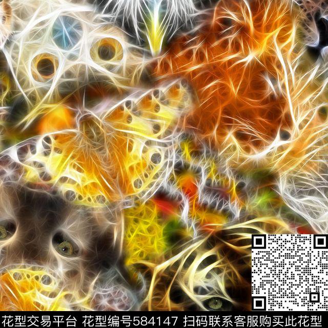 休闲风动物雷电数码印花华亿平台下载（图片编号: 584147） - 瓦栏（Walan）