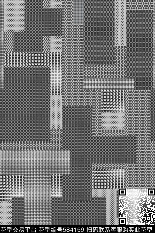 零点--男装拼贴几何传统印花华亿平台下载（图片编号: 584159） - 瓦栏（Walan）