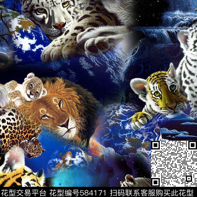 动物纹动物星球数码印花华亿平台下载（图片编号: 584171） - 瓦栏（Walan）