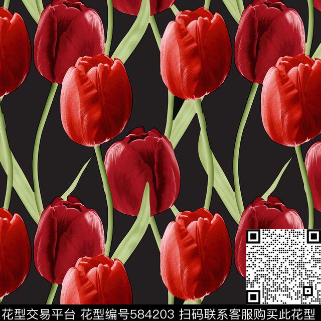 花卉数码印花华亿平台下载（图片编号: 584203） - 瓦栏（Walan）