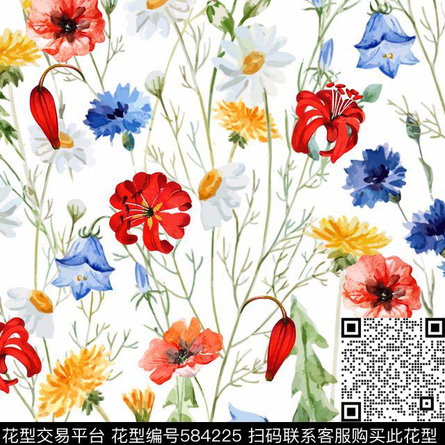 花卉数码印花华亿平台下载（图片编号: 584225） - 瓦栏（Walan）