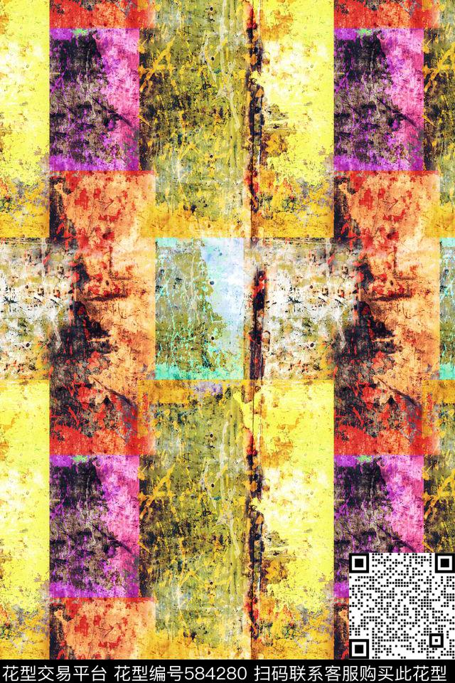 斑驳自然创意数码印花华亿平台下载（图片编号: 584280） - 瓦栏（Walan）