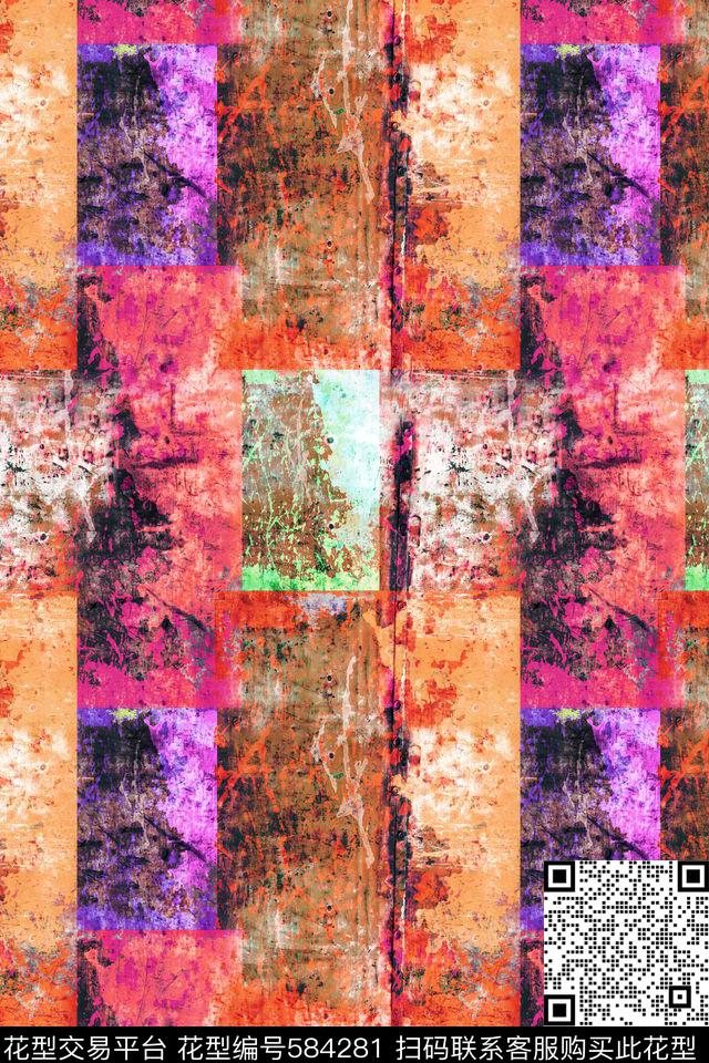斑驳自然创意数码印花华亿平台下载（图片编号: 584281） - 瓦栏（Walan）