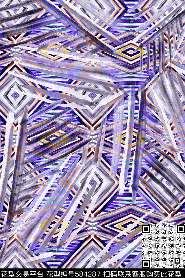 水彩抽象纹理数码印花华亿平台下载（图片编号: 584287） - 瓦栏（Walan）