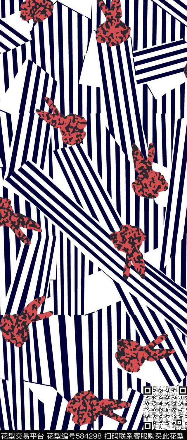 几何拼接抽象服装传统印花华亿平台下载（图片编号: 584298） - 瓦栏（Walan）