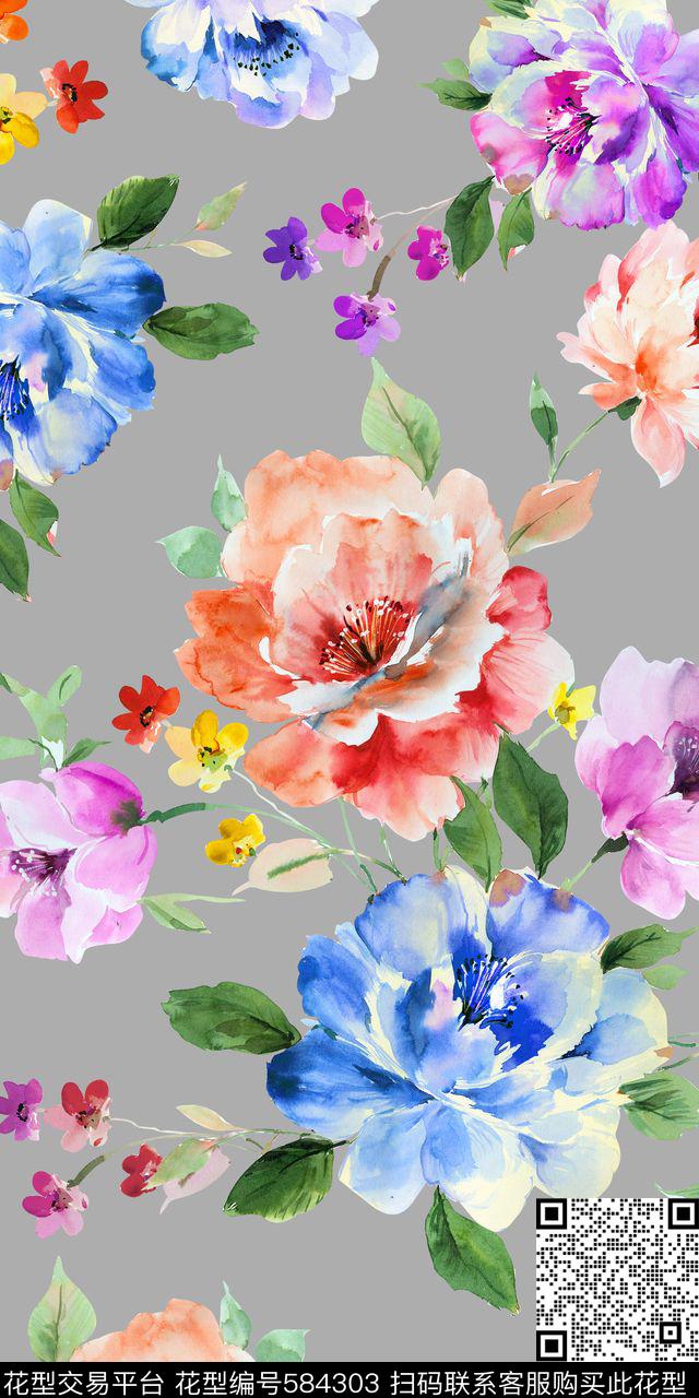 清爽素雅女装数码印花华亿平台下载（图片编号: 584303） - 瓦栏（Walan）