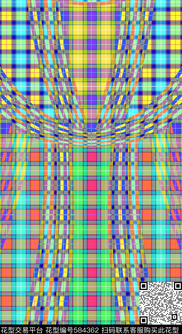 时尚几何格子传统印花华亿平台下载（图片编号: 584362） - 瓦栏（Walan）