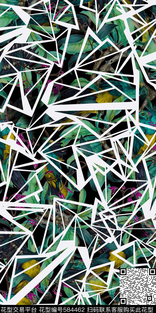 几何植物男装数码印花华亿平台下载（图片编号: 584462） - 瓦栏（Walan）