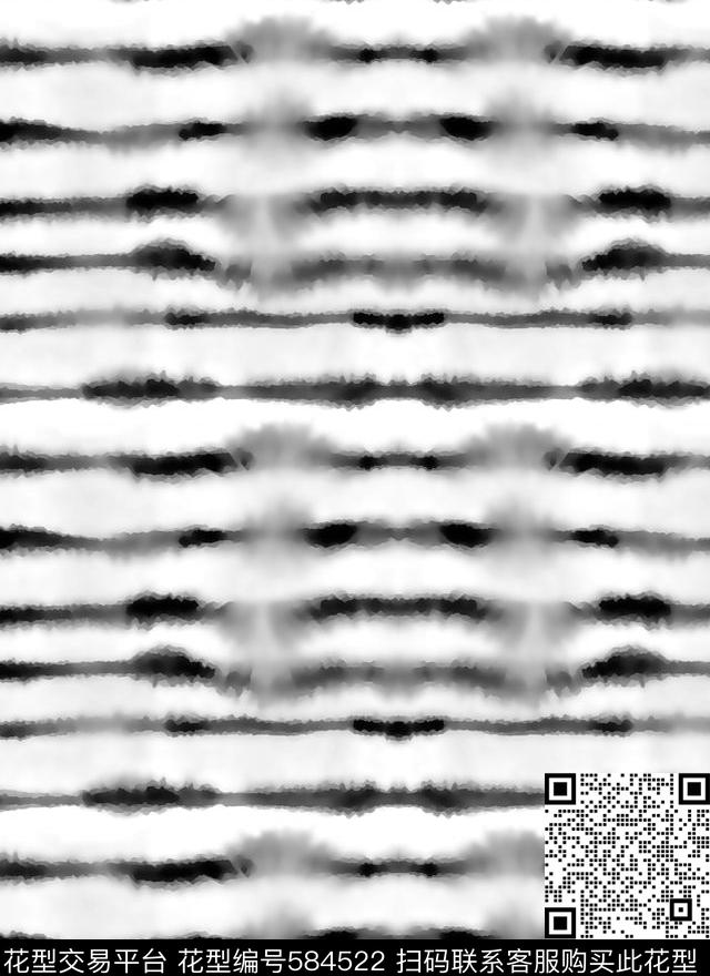 经典水墨纹理条纹数码印花华亿平台下载（图片编号: 584522） - 瓦栏（Walan）