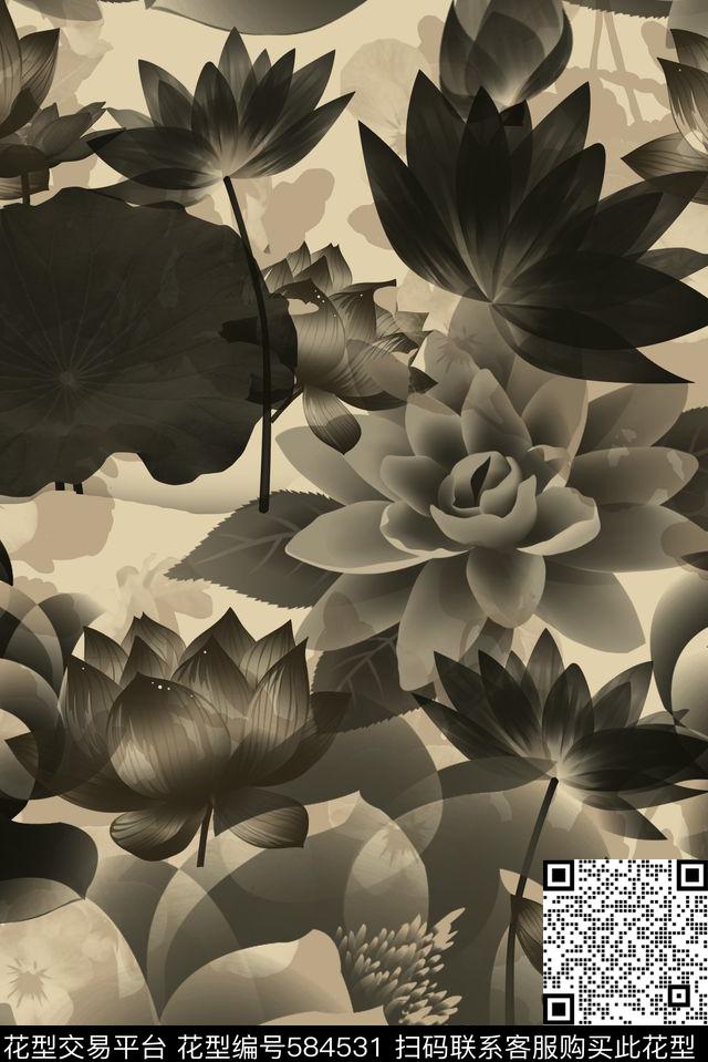 零点--传统零点--女装复古数码印花华亿平台下载（图片编号: 584531） - 瓦栏（Walan）