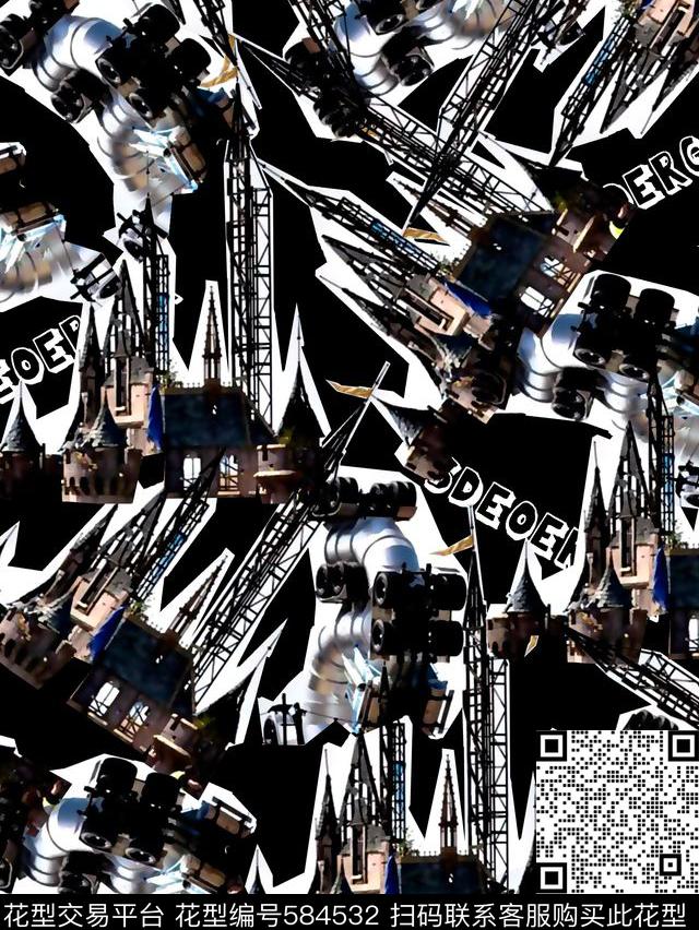 未来科技机械感男装衬衫数码印花华亿平台下载（图片编号: 584532） - 瓦栏（Walan）