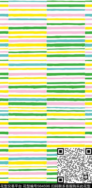 田园条纹彩色传统印花华亿平台下载（图片编号: 584596） - 瓦栏（Walan）