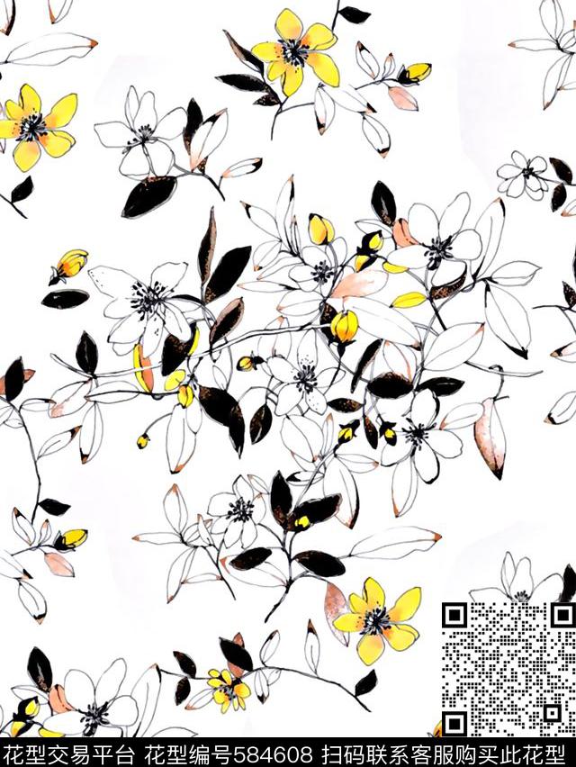 抽象几何清爽梦幻艺术平底立体手绘满版最新高清数码蕾丝民族中国风绣花珠宝肌理时尚潮

流大牌复古欧美风抽象女装图案简洁小花女装裙传统印花华亿平台下载（图片编号: 584608） - 瓦栏（Walan）