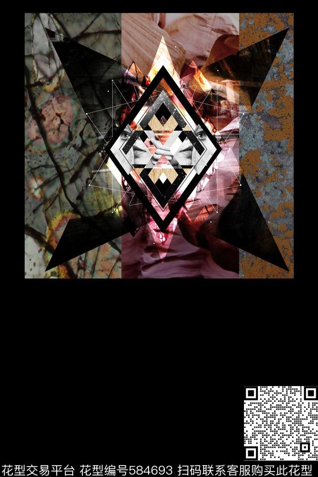 几何菱镜纹理数码印花华亿平台下载（图片编号: 584693） - 瓦栏（Walan）