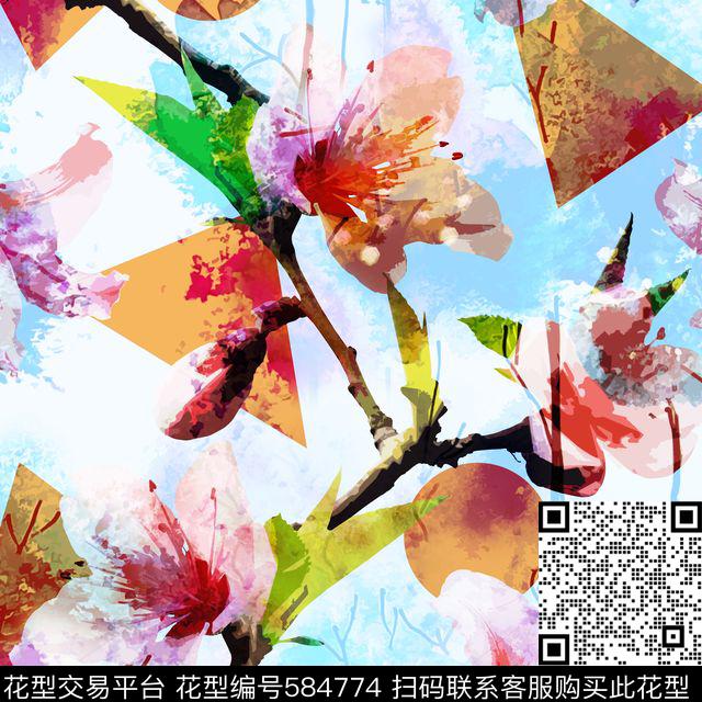 花卉、抽象、几何数码印花华亿平台下载（图片编号: 584774） - 瓦栏（Walan）