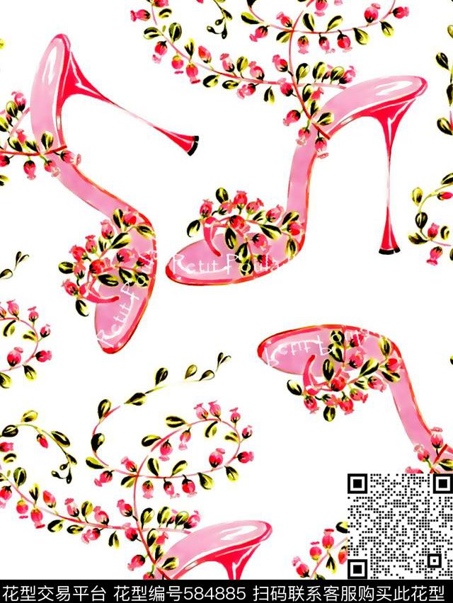 抽象几何清爽梦幻艺术平底立体手绘满版最新高清数码蕾丝民族中国风绣花珠宝肌理时尚潮

流大牌复古欧美风时尚潮流高跟鞋花卉数码印花华亿平台下载（图片编号: 584885） - 瓦栏（Walan）