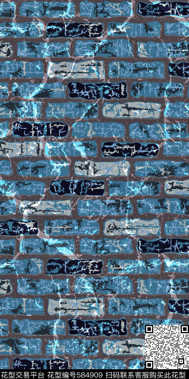 抽象纹理砖墙数码印花华亿平台下载（图片编号: 584909） - 瓦栏（Walan）