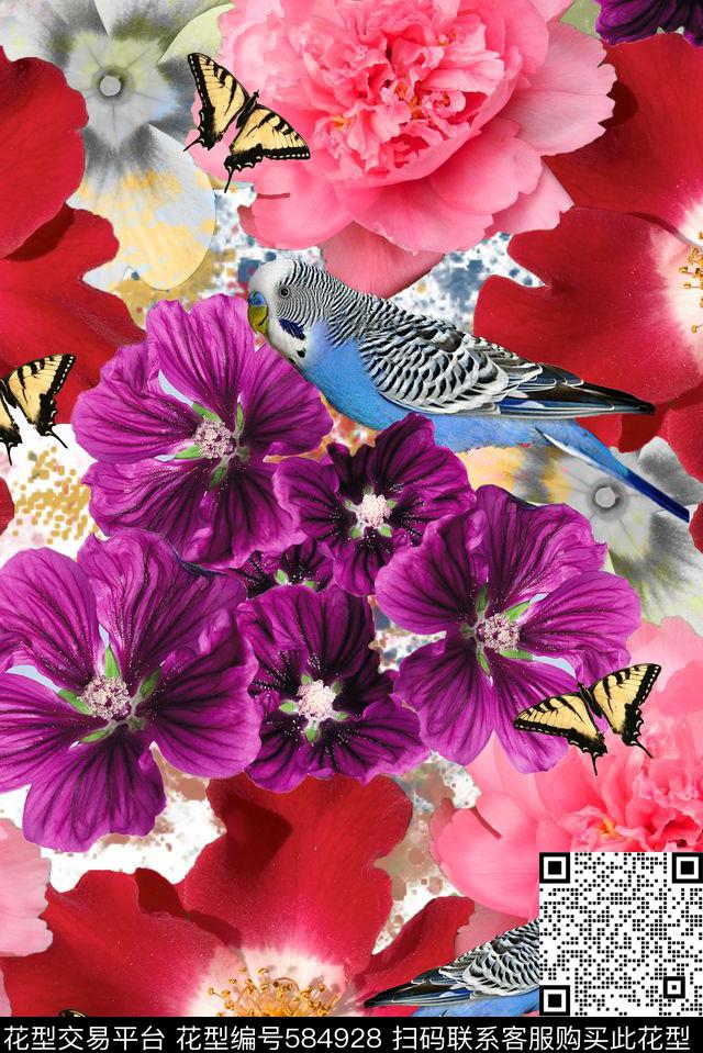 零点--女装创新花卉数码印花华亿平台下载（图片编号: 584928） - 瓦栏（Walan）