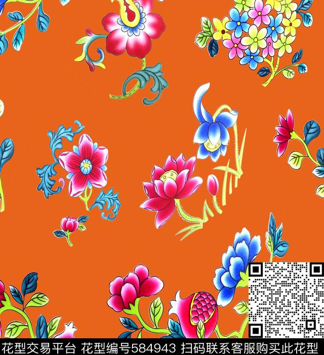 民族中国风古典传统印花华亿平台下载（图片编号: 584943） - 瓦栏（Walan）