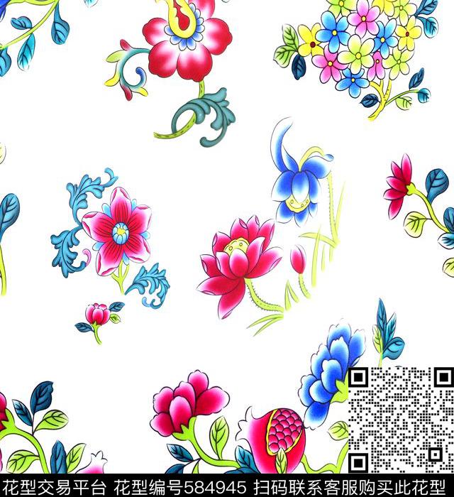 民族中国风古典传统印花华亿平台下载（图片编号: 584945） - 瓦栏（Walan）