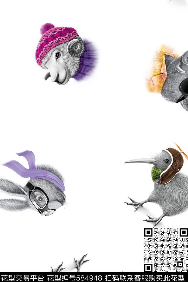 时尚大牌欧美风格动物时尚数码印花华亿平台下载（图片编号: 584948） - 瓦栏（Walan）