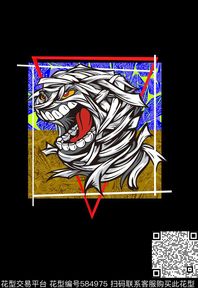 欧美卡通男装T恤独幅定位独幅传统印花华亿平台下载（图片编号: 584975） - 瓦栏（Walan）