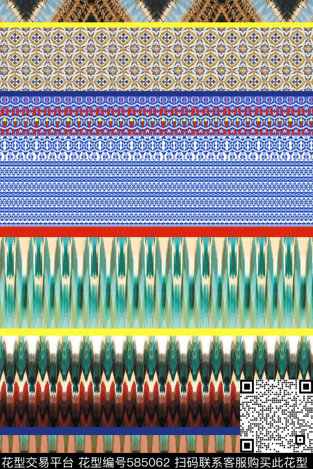 潮流时尚大牌民族风女装数码印花华亿平台下载（图片编号: 585062） - 瓦栏（Walan）