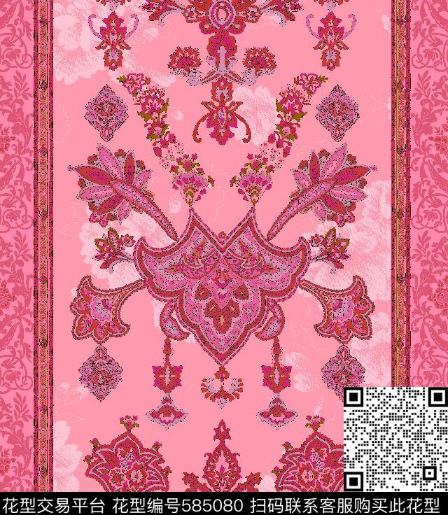 佩斯利喜庆线条传统印花华亿平台下载（图片编号: 585080） - 瓦栏（Walan）