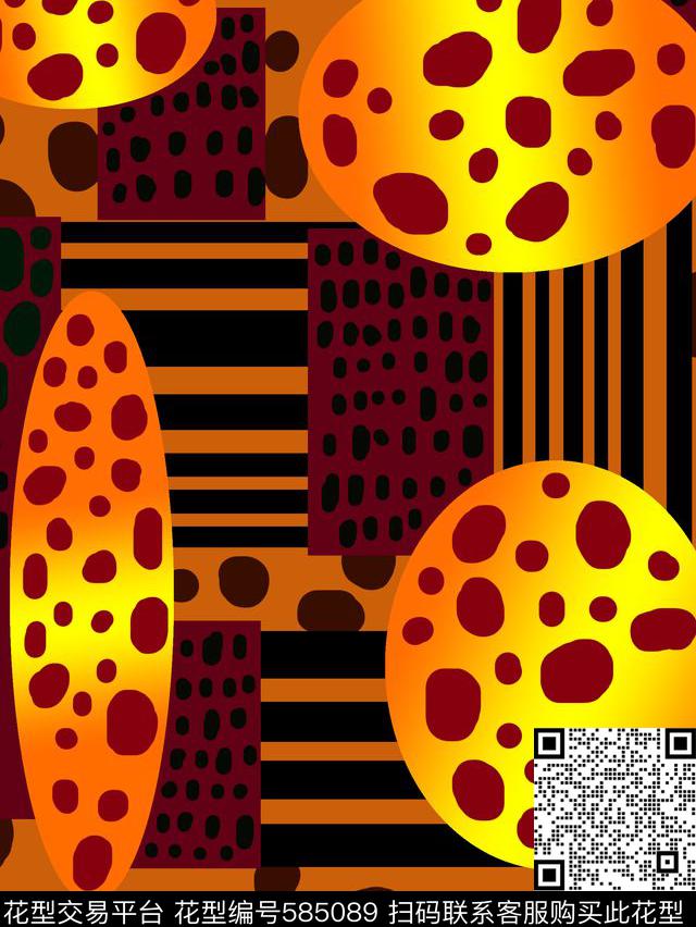 男装华亿平台几何拼贴潮流数码印花华亿平台下载（图片编号: 585089） - 瓦栏（Walan）