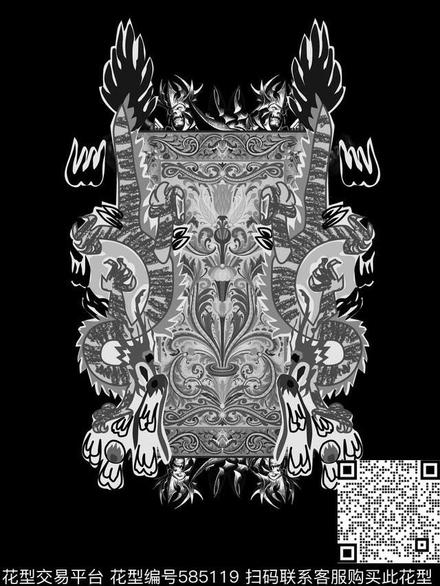 潮流男装传统印花华亿平台下载（图片编号: 585119） - 瓦栏（Walan）