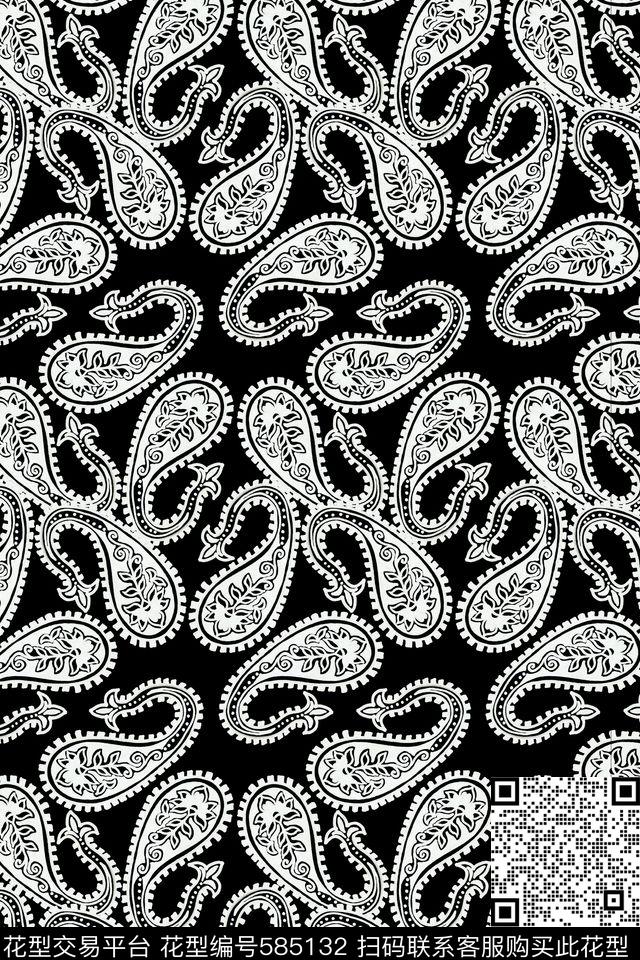 佩斯利火腿纹腰果民族风传统印花华亿平台下载（图片编号: 585132） - 瓦栏（Walan）