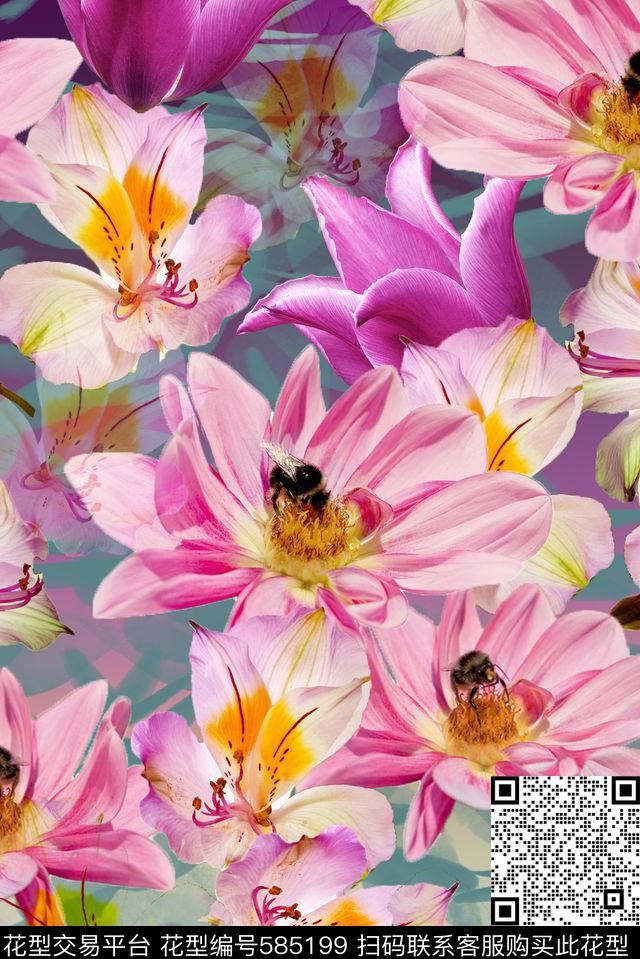 零点--女装花卉经典数码印花华亿平台下载（图片编号: 585199） - 瓦栏（Walan）