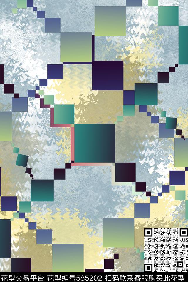 零点--传统零点--男装几何数码印花华亿平台下载（图片编号: 585202） - 瓦栏（Walan）