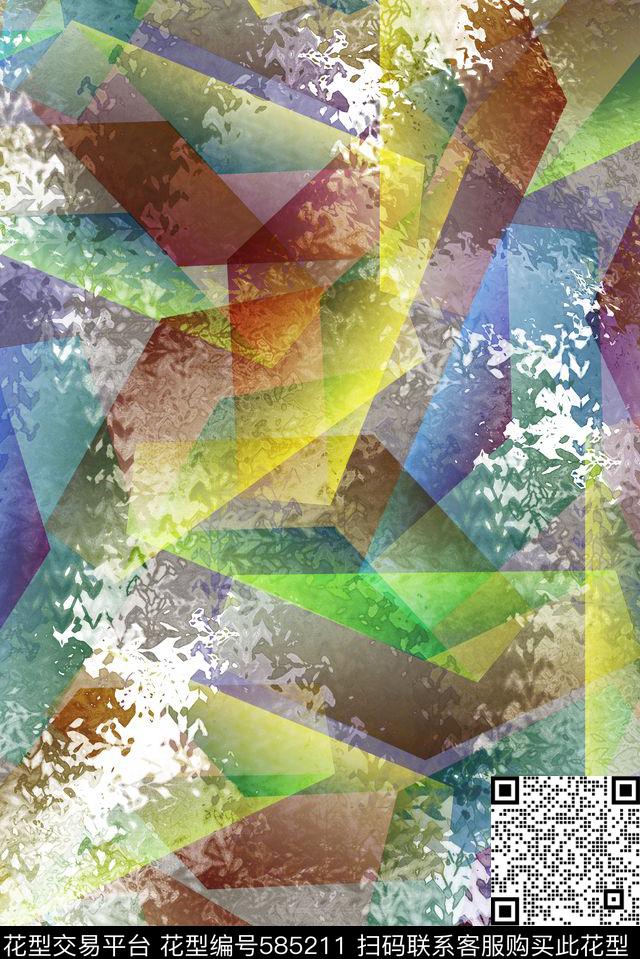 零点--抽象零点--女装几何数码印花华亿平台下载（图片编号: 585211） - 瓦栏（Walan）