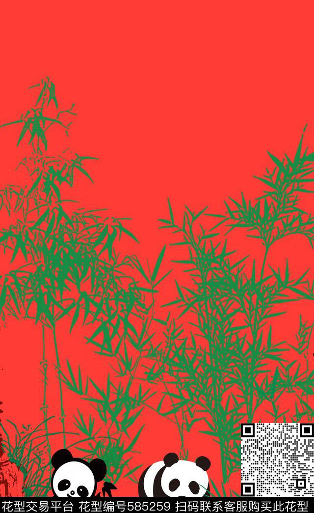 中国风旗袍竹传统印花华亿平台下载（图片编号: 585259） - 瓦栏（Walan）