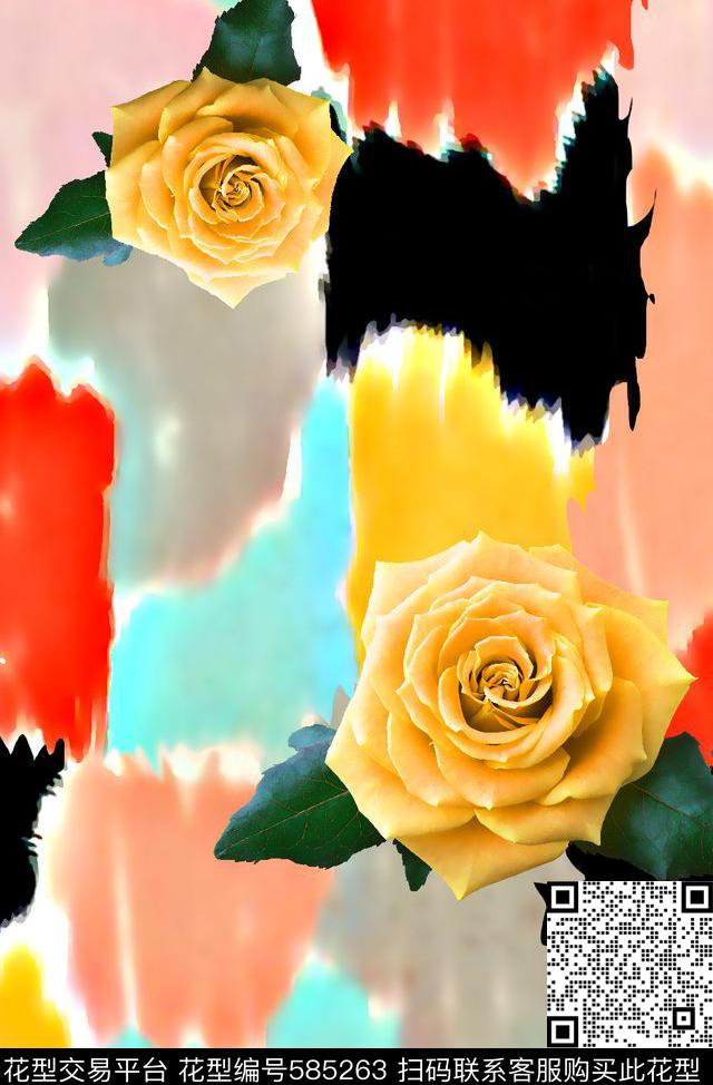 抽象几何清爽梦幻艺术平底立体手绘满版最新高清数码蕾丝民族中国风绣花珠宝肌理时尚潮

流大牌复古欧美风抽象女装图案手绘水彩拼块数码印花华亿平台下载（图片编号: 585263） - 瓦栏（Walan）