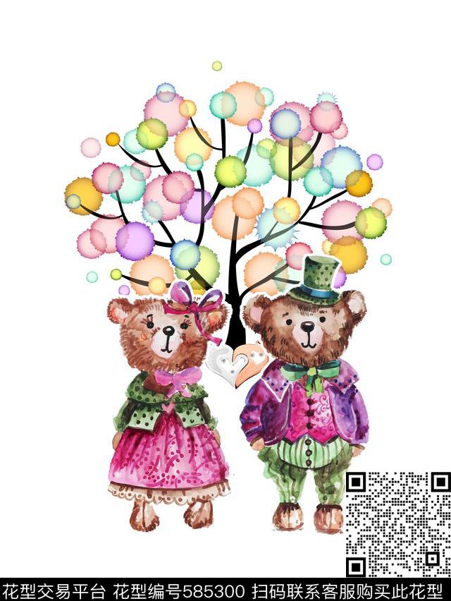 可爱卡通数码印花华亿平台下载（图片编号: 585300） - 瓦栏（Walan）