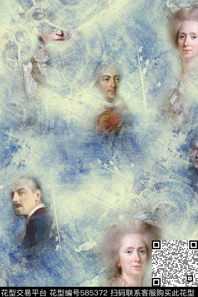 休闲油画花纹数码印花华亿平台下载（图片编号: 585372） - 瓦栏（Walan）