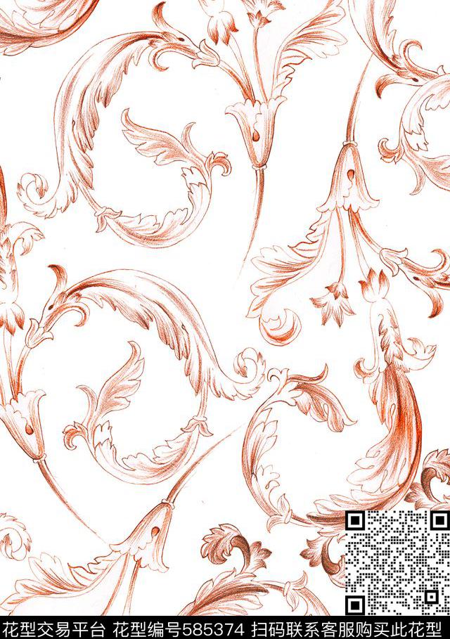 欧美复古女装传统印花华亿平台下载（图片编号: 585374） - 瓦栏（Walan）