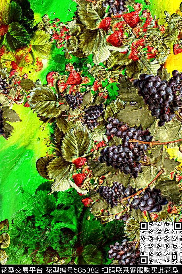 家纺大花风景数码印花华亿平台下载（图片编号: 585382） - 瓦栏（Walan）