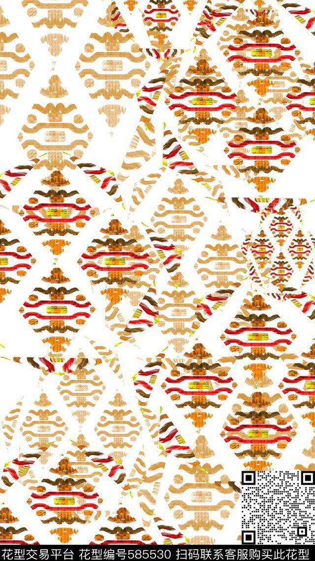 抽象图案几何图案时尚流行数码印花华亿平台下载（图片编号: 585530） - 瓦栏（Walan）