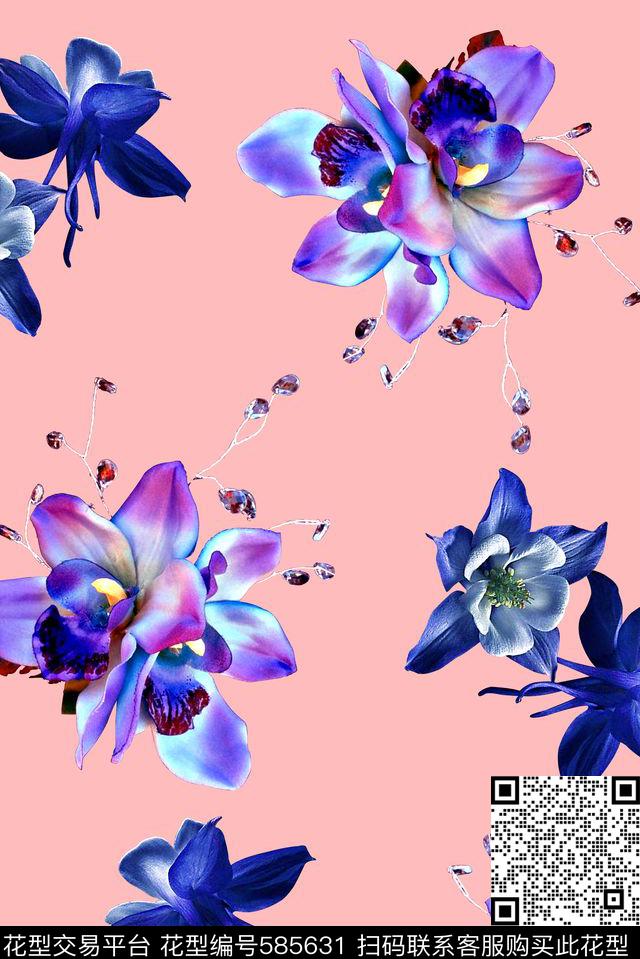 时尚大牌欧美风格3D春夏华亿平台数码印花华亿平台下载（图片编号: 585631） - 瓦栏（Walan）