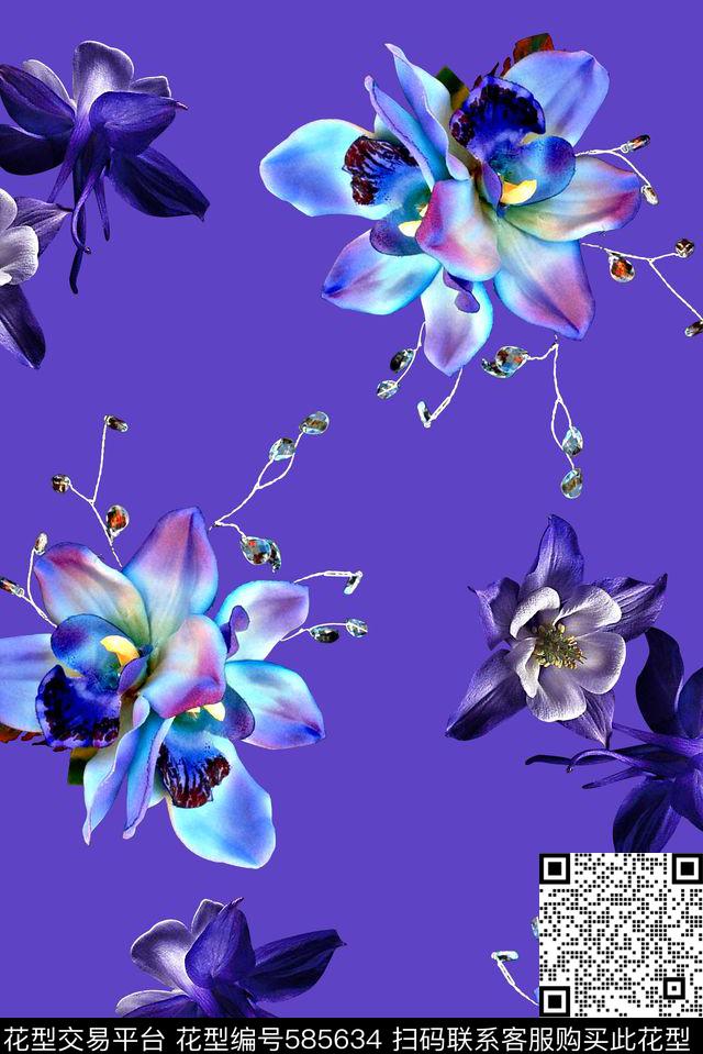 时尚大牌欧美风格3D春夏华亿平台数码印花华亿平台下载（图片编号: 585634） - 瓦栏（Walan）