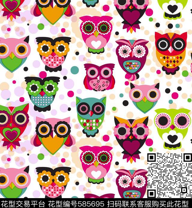 卡通动物几何传统印花华亿平台下载（图片编号: 585695） - 瓦栏（Walan）