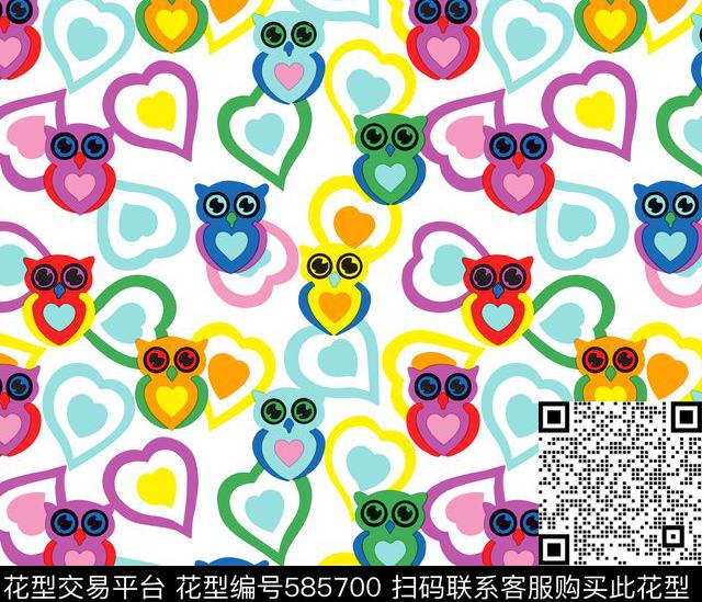 卡通动物几何传统印花华亿平台下载（图片编号: 585700） - 瓦栏（Walan）