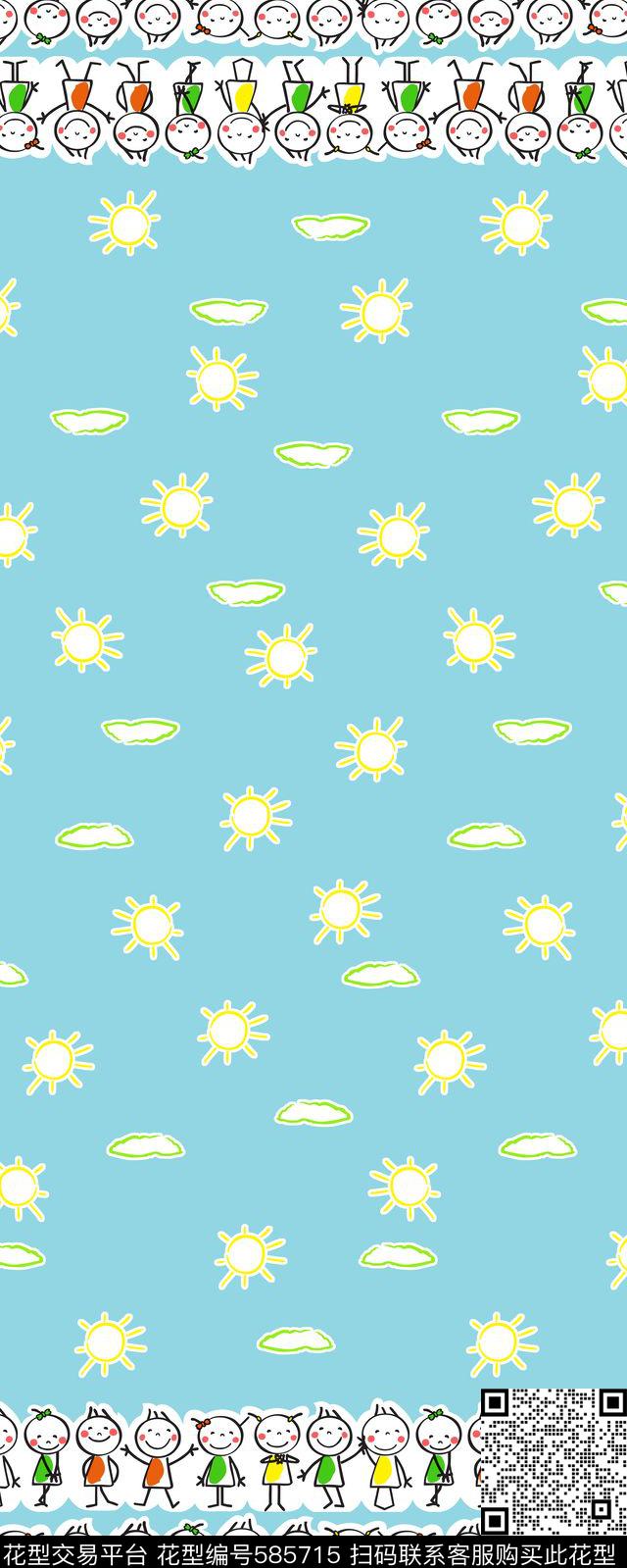 卡通人物花卉传统印花华亿平台下载（图片编号: 585715） - 瓦栏（Walan）