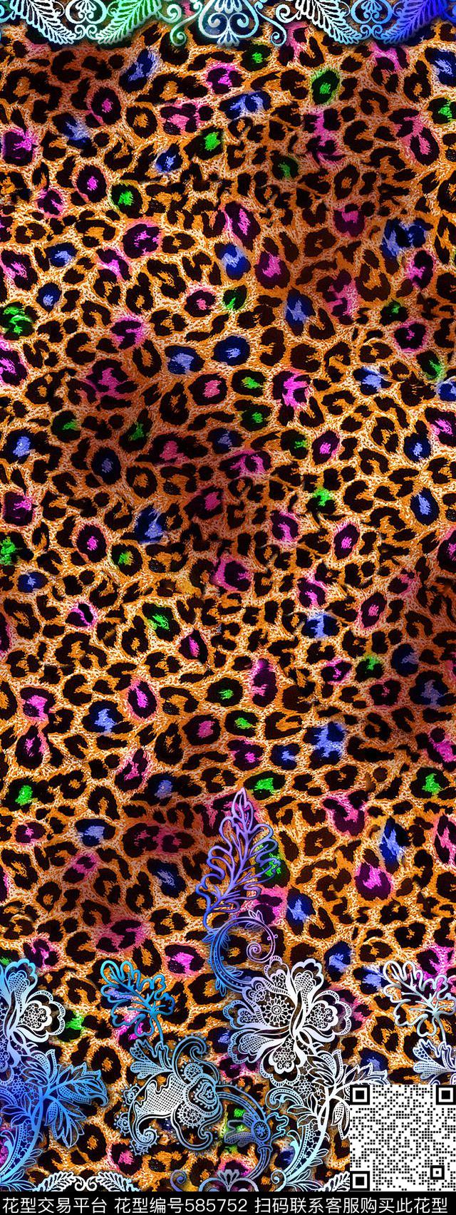 民族蕾丝豹纹数码印花华亿平台下载（图片编号: 585752） - 瓦栏（Walan）
