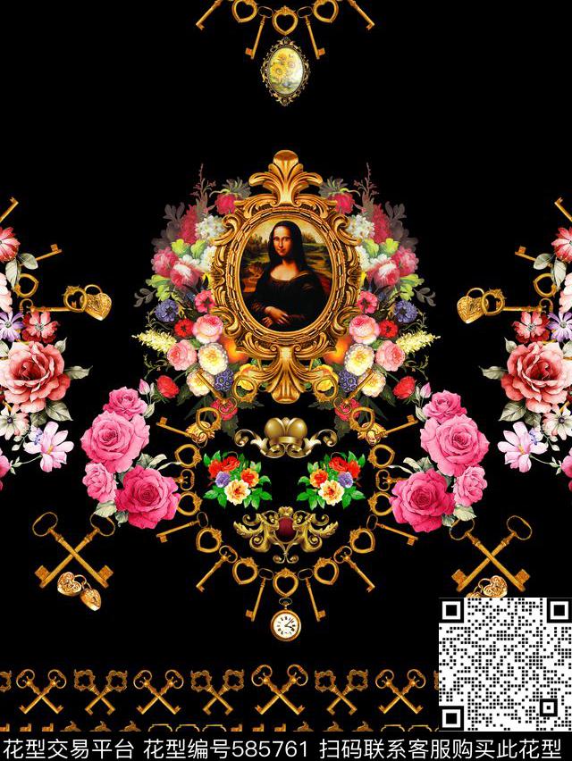休闲风人物花卉饰品数码印花华亿平台下载（图片编号: 585761） - 瓦栏（Walan）